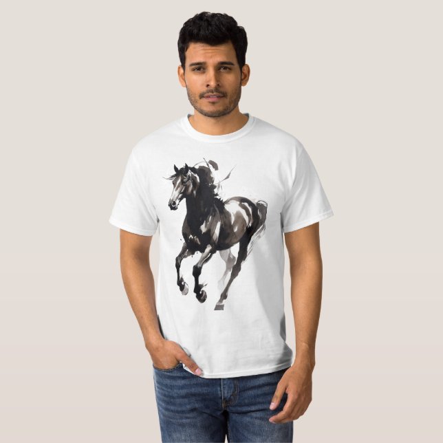 Camiseta Pintura de Cavalo Topo (Frente Completa)