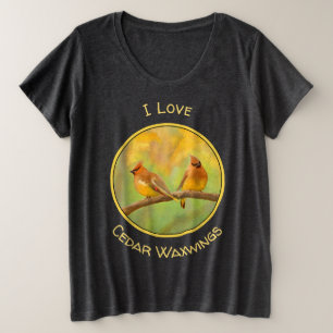 Camiseta Pintura De Cedar Waxwing - Arte De Cachorro Origin