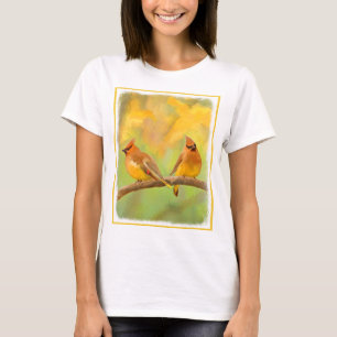 Camiseta Pintura De Cedar Waxwing - Arte De Cachorro Origin