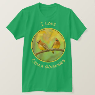 Camiseta Pintura De Cedar Waxwing - Arte De Cachorro Origin