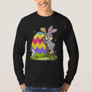 Camiseta Pintura De Coelhinhos Bonitos Ovos De Páscoa — Des