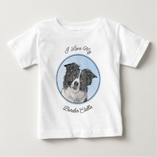 Camiseta Pintura de Collie de Borda - Arte de Cachorro Orig