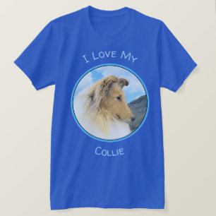 Camiseta Pintura de Collie em Montanhas (Rough) - Arte Cani
