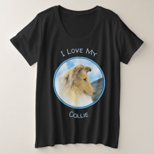 Camiseta Pintura de Collie em Montanhas (Rough) - Arte Cani