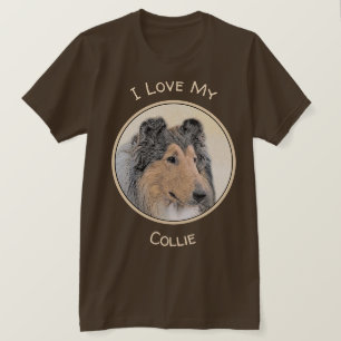 Camiseta Pintura de Collie (Rough) - Arte Cão Original Boni