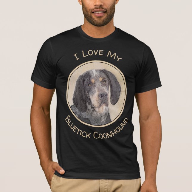 Camiseta Pintura de Connhound Bluetick - Cachorro Original  (Frente)