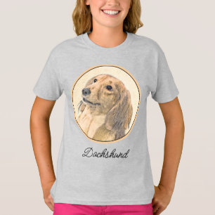 Camiseta Pintura de Dachshund (Longhaired) - Arte de Cão Or