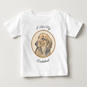 Camiseta Pintura de Dachshund (Longhaired) - Arte de Cão Or