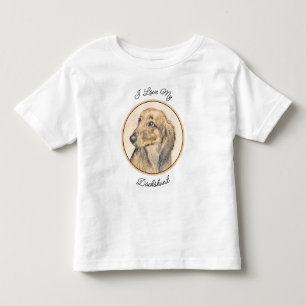 Camiseta Pintura de Dachshund (Longhaired) - Arte de Cão Or