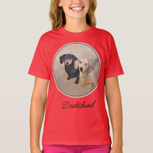 Camiseta Pintura de Dachshund (Smooth) - Arte de Cão Origin