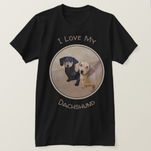 Camiseta Pintura de Dachshund (Smooth) - Arte de Cão Origin