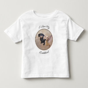 Camiseta Pintura de Dachshund (Smooth) - Arte de Cão Origin