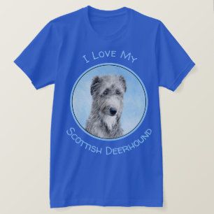 Camiseta Pintura De Deerhound Escocês - Cachorro Original C