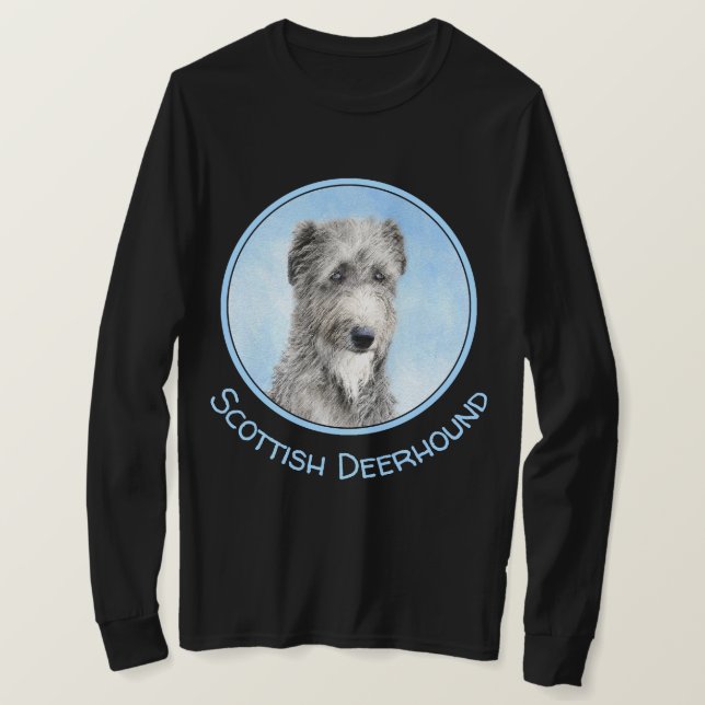 Camiseta Pintura De Deerhound Escocês - Cachorro Original C (Frente do Design)