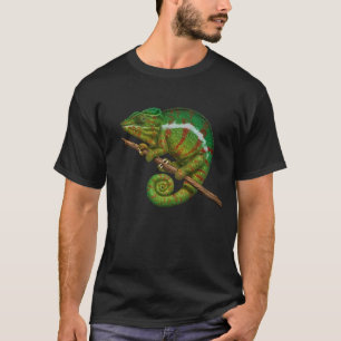 Camiseta Pintura de Digitas do camaleão da pantera