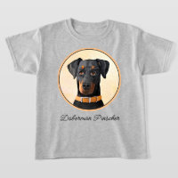 Pintura de Doberman Pinscher Não Cortada Arte Orig