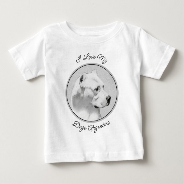 Camiseta Pintura de Dogo Argentino - Arte de Cachorro Origi (Frente)