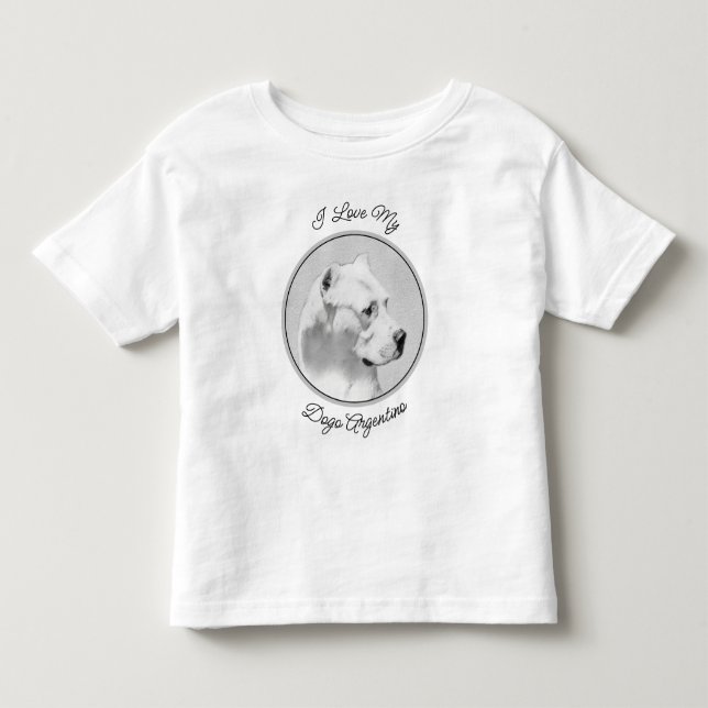 Camiseta Pintura de Dogo Argentino - Arte de Cachorro Origi (Frente)