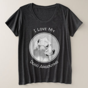 Camiseta Pintura de Dogo Argentino - Arte de Cachorro Origi
