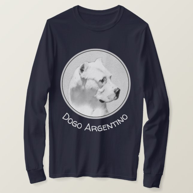 Camiseta Pintura de Dogo Argentino - Arte de Cachorro Origi (Frente do Design)