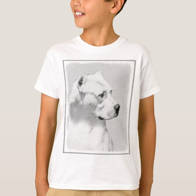 Camiseta Pintura de Dogo Argentino - Arte de Cachorro Origi (Frente)