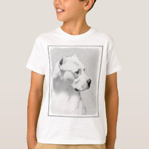 Camiseta Pintura de Dogo Argentino - Arte Original de Cães