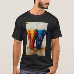 Camiseta Pintura de Elefante África Vida Selvagem Zoológico