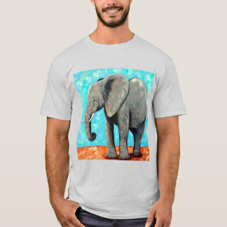 Camiseta Pintura de Elefante Bebê Grande 