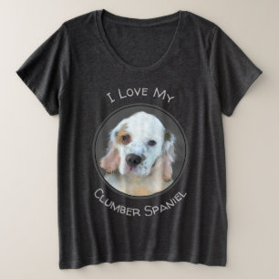 Camiseta Pintura de Espanhol Clumber - Arte de Cachorro Ori