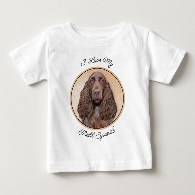 Camiseta Pintura de Espanhol de Campo - Arte de Cachorro Or (Frente)