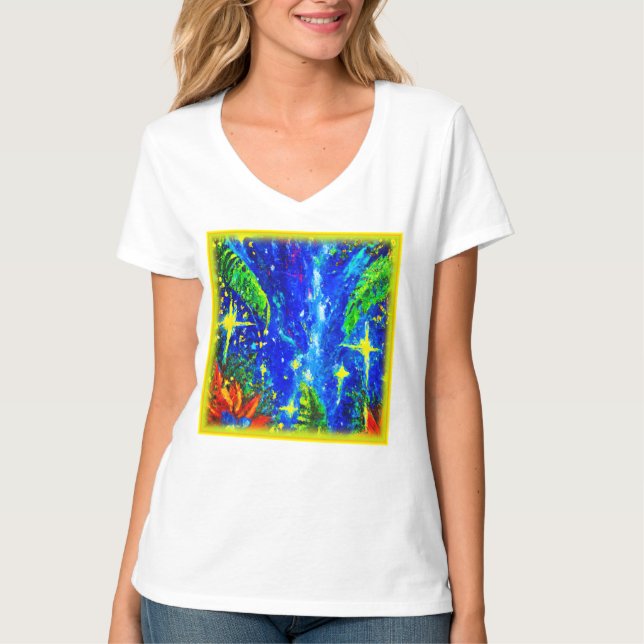 Camiseta Pintura De Estrelas Da Selva. Comprar Agora (Frente)
