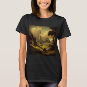 Camiseta Pintura de fantasia 2 - Paisagem medieval