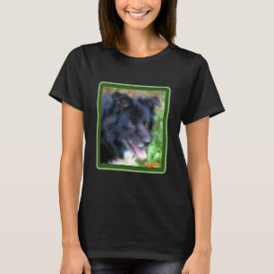 Camiseta Pintura de Foto Collie Dog de Borda Negra