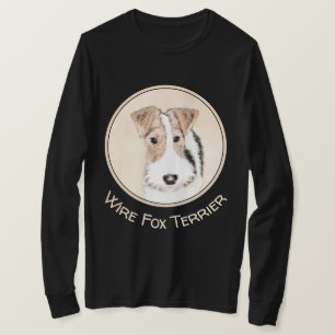 Camiseta Pintura de Fox Terrier com Fios - Arte de Cão Ori
