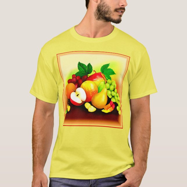 Camiseta Pintura de Frutas Tropicais. Comprar Agora (Frente)