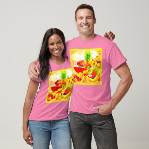 Camiseta Pintura de Frutas Tropicais exótica. Compre agora