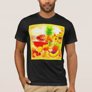 Camiseta Pintura de Frutas Tropicais exótica. Compre agora