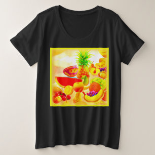 Camiseta Pintura de Frutas Tropicais exótica. Compre agora