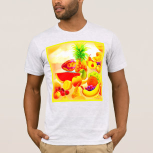 Camiseta Pintura de Frutas Tropicais Exóticas. Compre Agora