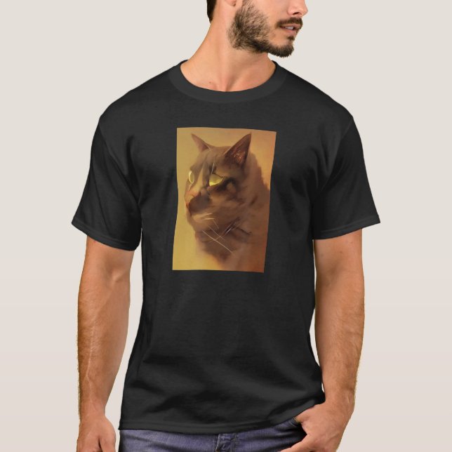 Camiseta Pintura de gato abstrato (Frente)