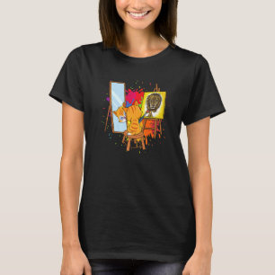 Camiseta Pintura de Gato Leão Artístico Animais Gráfico