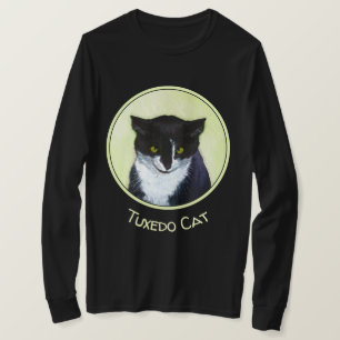 Camiseta Pintura de Gato Tuxedo - Arte de Gato Original Cus