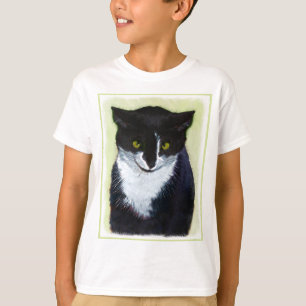 Camiseta Pintura de Gato Tuxedo - Arte de Gato Original Cus