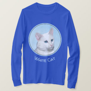 Camiseta Pintura de Gatos Brancos - Arte de Gato Original B