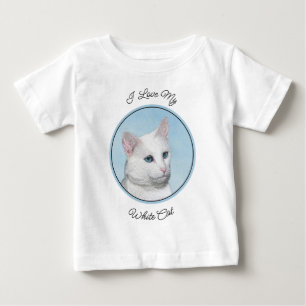 Camiseta Pintura de Gatos Brancos - Arte de Gato Original B