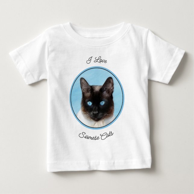 Camiseta Pintura de Gatos Siameses - Arte de Gato Original  (Frente)