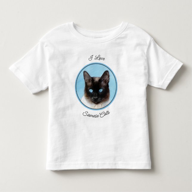 Camiseta Pintura de Gatos Siameses - Arte de Gato Original  (Frente)