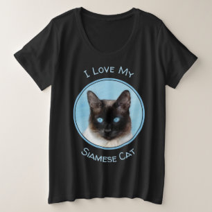 Camiseta Pintura De Gatos Siameses - Arte De Gato Original 
