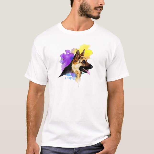 Camiseta Pintura de german shepherd (Frente)