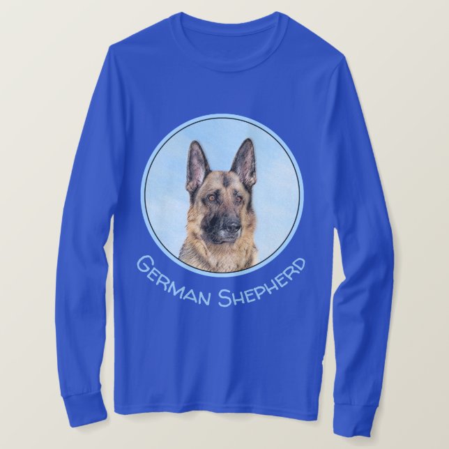 Camiseta Pintura de german shepherd - Arte de Cachorro Orig (Frente do Design)
